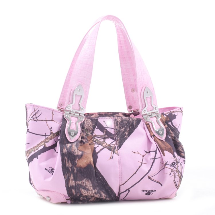 Pink "Mossy Pine" Camouflage Print Handbag