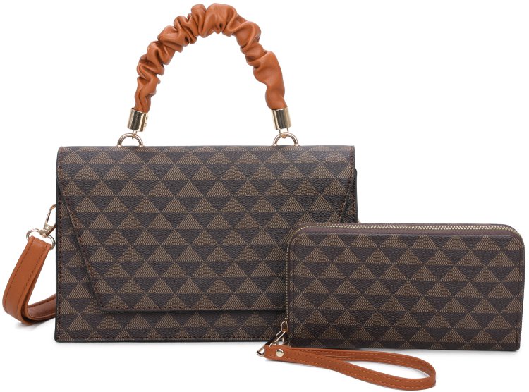 Brown/Brown Fashion Crossbody Bag & Wallet Set