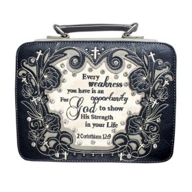 Black/Gray Christian Bible Embroidery Case