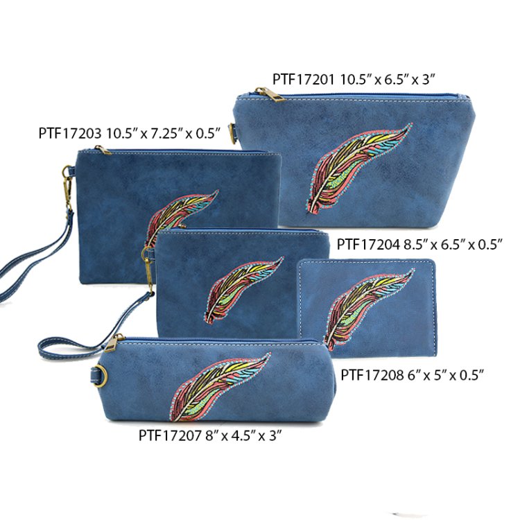Navy Travel Makeup Wallet Pouch Bag Close Out