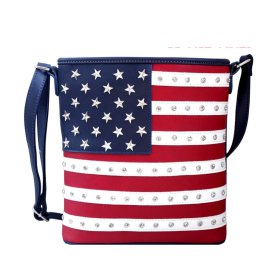 Navy American Flag Concealed Carry Embroidered Crossbody Purse