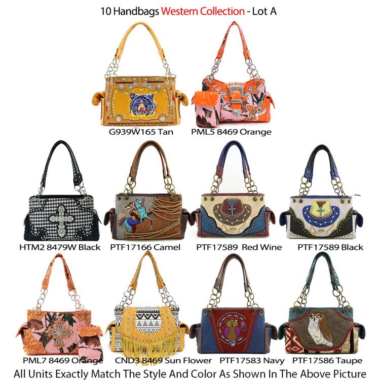 10 Handbag Western Cowgirl Collection Close Out - Lot A