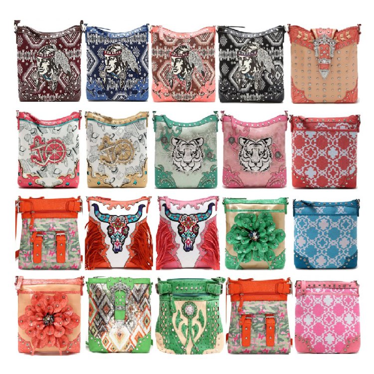 20 Western Cowgirl Trendy Crossbody Purses - Lot A