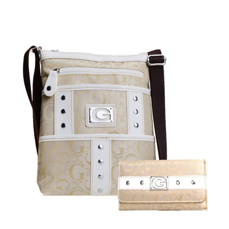 Tan Signature Style Crossbody Purse With Wallet