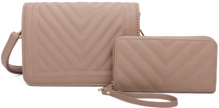 Fashion 2 in 1 Quilted Crossbody and Wallet Set