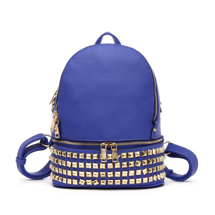 Blue Designer Inspired Square Studs Tiny Backpack