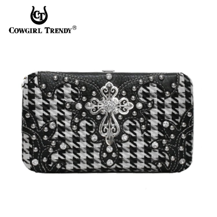 Black Western Cowgirl Trendy Hard Case Wallet