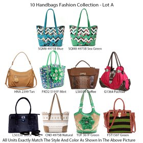 10 Assorted Fashion Handbags lot - A