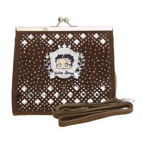 Taupe Betty Boop Clutches Kiss Close Bag