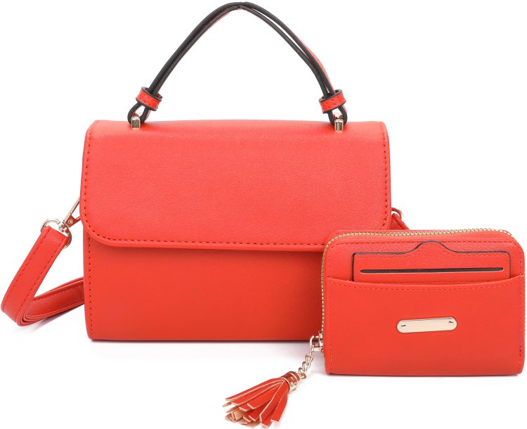 Orange Fashion Crossbody Bag & Wallet Set