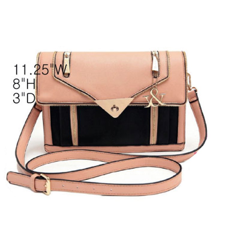 Pink Two Tone Fashion Shoulder Handbag