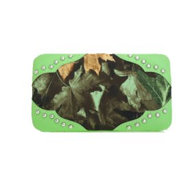 Lime Camouflage Leaves & Trees Wallet