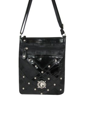 Solid Black Signature Style Crossbody Purse