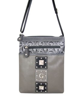 Gray Signature Style Crossbody Purse