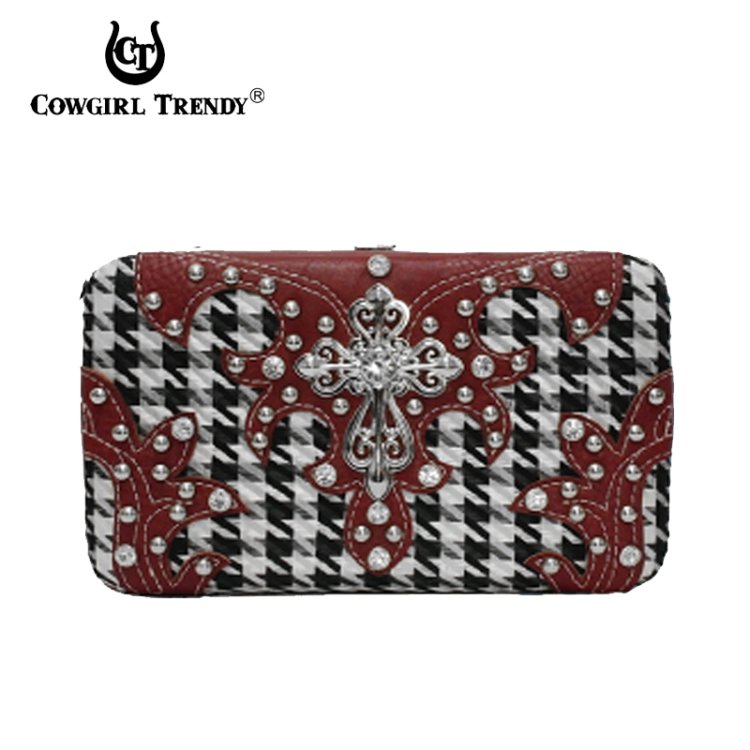 Red Western Cowgirl Trendy Hard Case Wallet