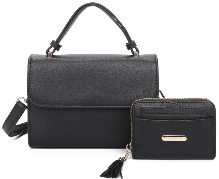 Black Fashion Crossbody Bag & Wallet Set