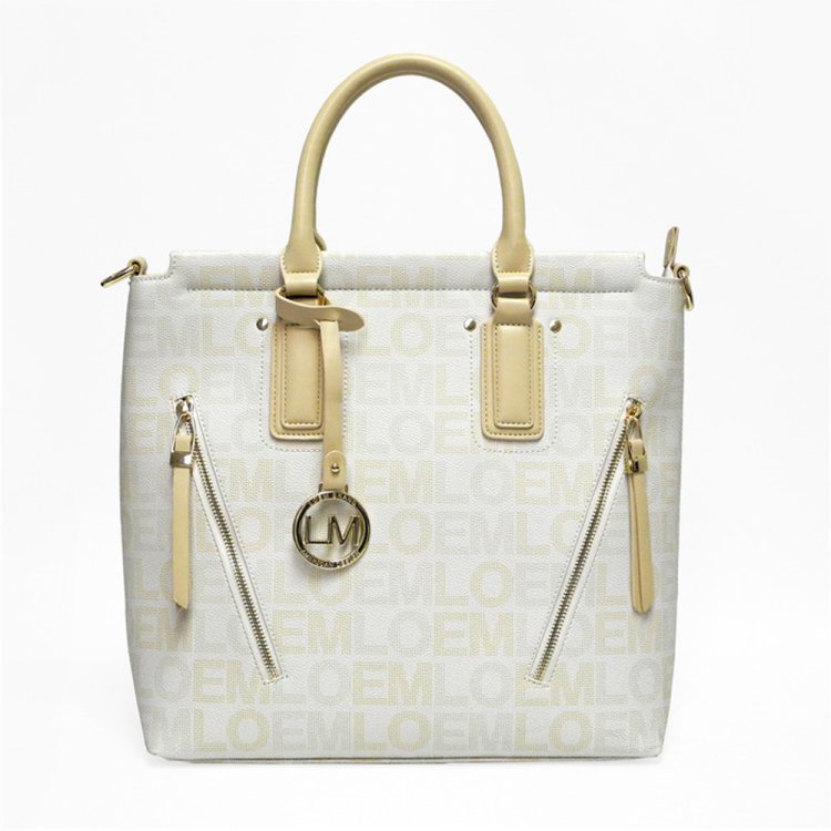 White Loem Signature Inspired Tote Handbag