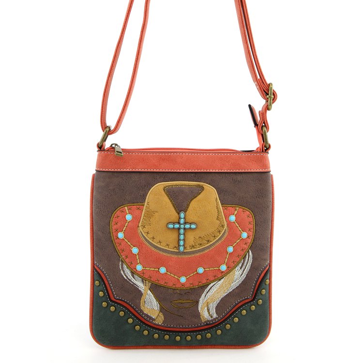 Classic Western Hat Embroidered Crossbody Purse