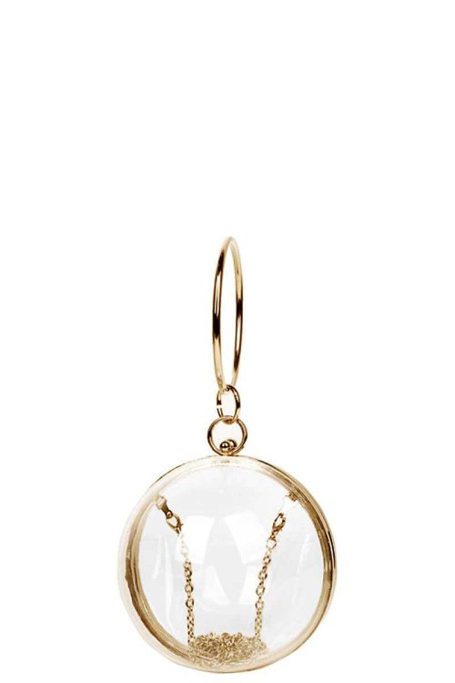Fashion Transparent Ball Shape Clutch With Chain
