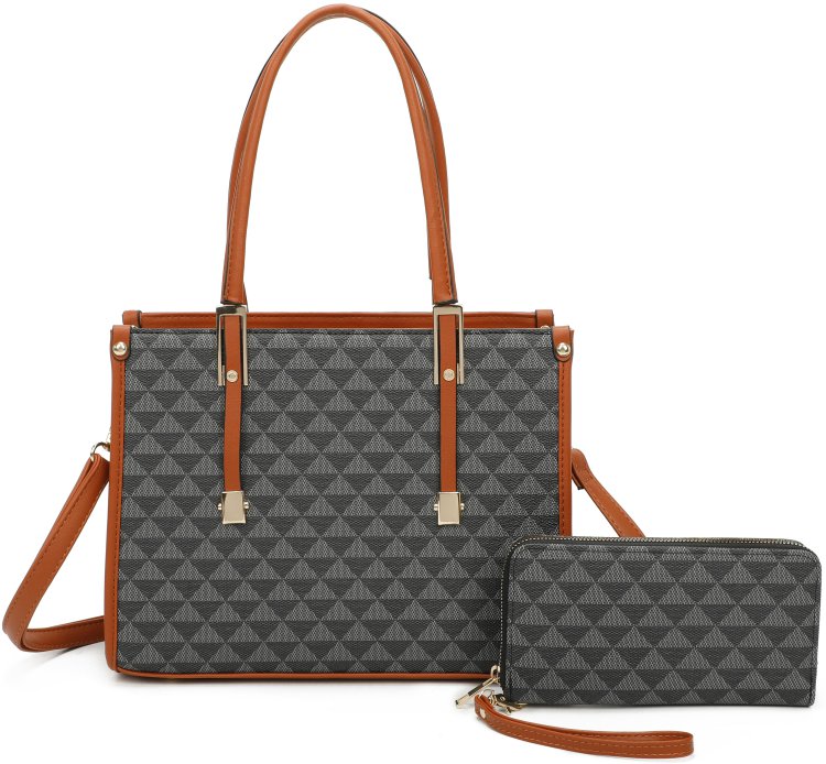 Black/Brown Fashion Fashion 2-in-1 Shoulder Bag Set