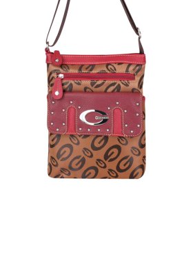 Burgundy Signature Style Crossbody Purse