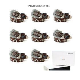 8-Pack Coffee D.Gun Rhinestone Studded Belt - PTG105 BOX
