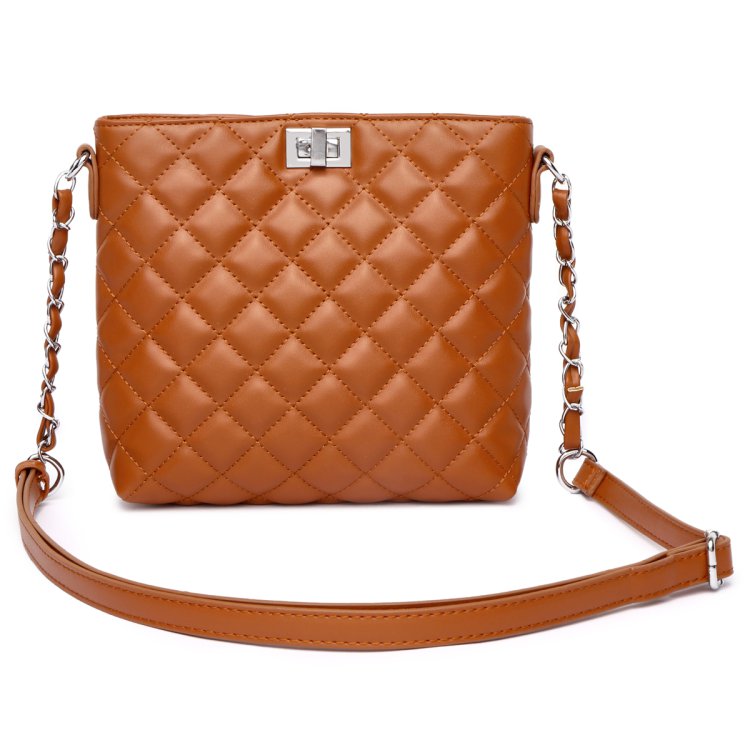 Brown Quilted Fashion Crossbody Bag