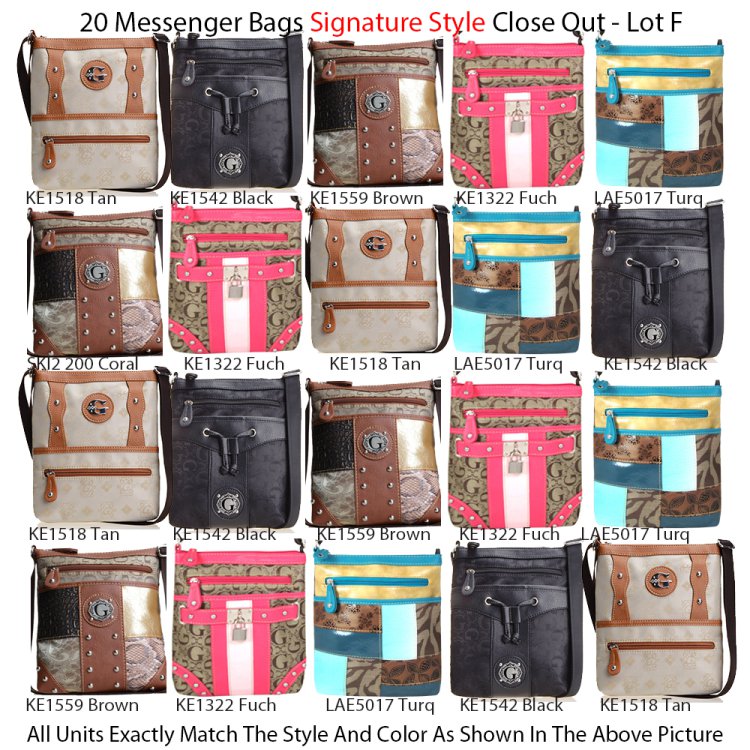 20 Crossbody Purses Signature Style Close Out Collection - Lot F