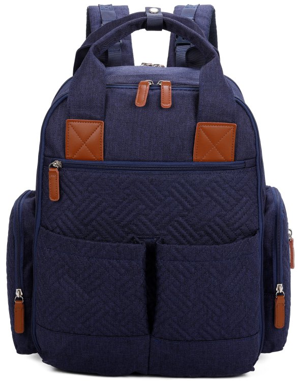 Blue Multipocket And Function Mommy Backpack