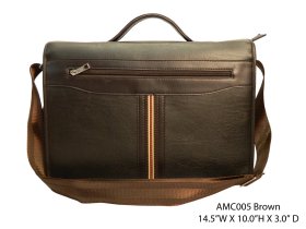 Brown Men's Portfolio Brief Courior Bag AMC005-1