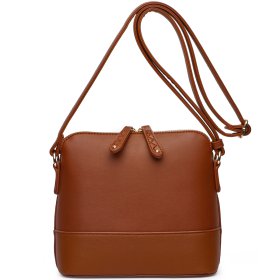 Brown Fashion Top Zip Crossbody Bag