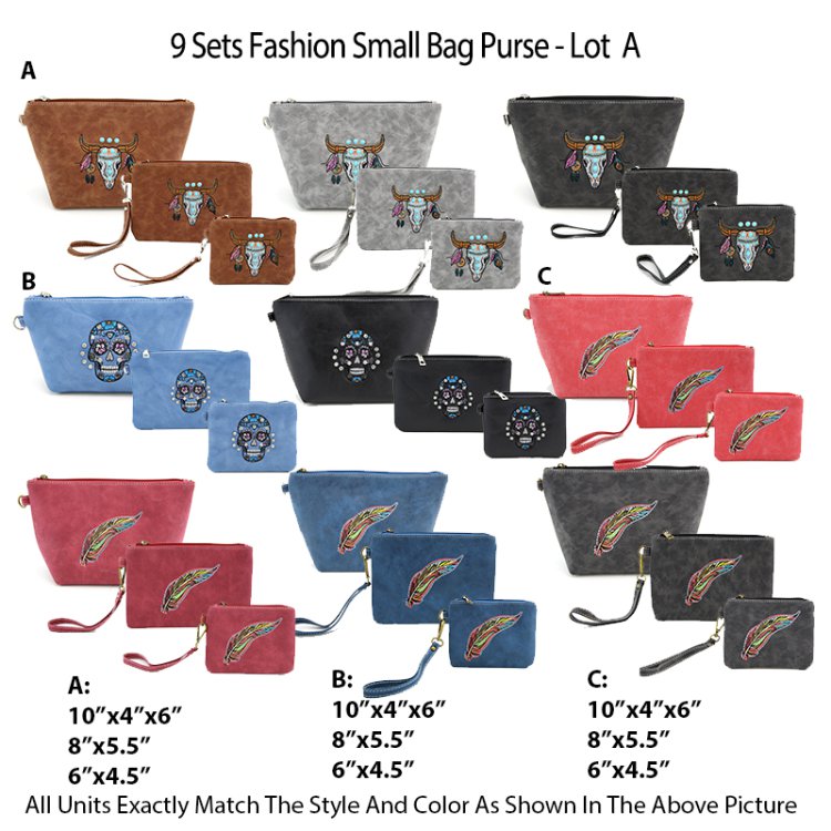 9 Sets Fashion Small Bag Purse - Lot A