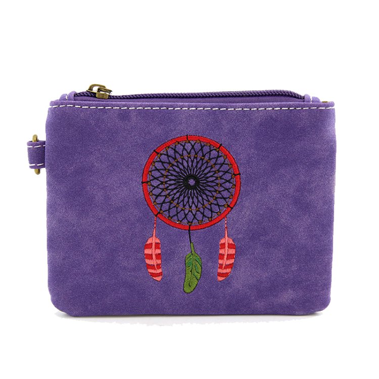 Purple Western Coin Purse Wallet Pouch Makeup Bag