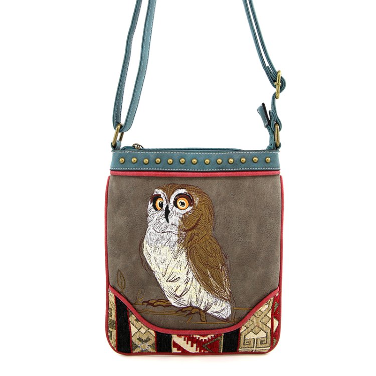 Classic Western Owl Embroider Crossbody Purse