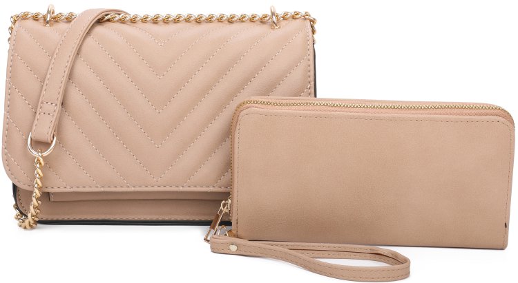 Stone Fashion Crossbody Bag & Wallet Set