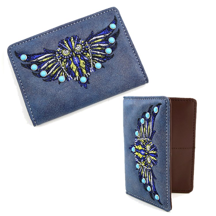 Blue Western Small Card Wallet