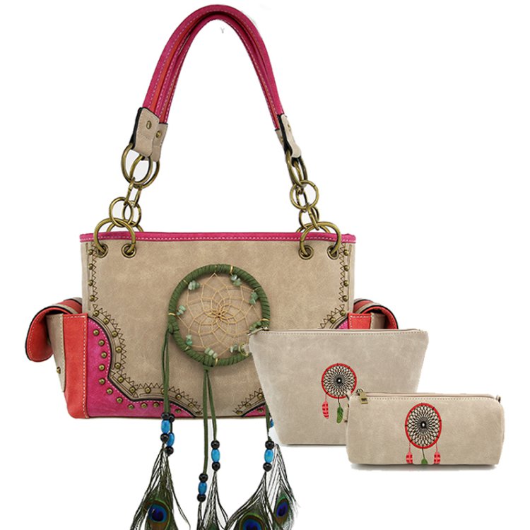 Classic Western Dreamcatcher Embroider Concealed Carry 3-Piece Purse Set