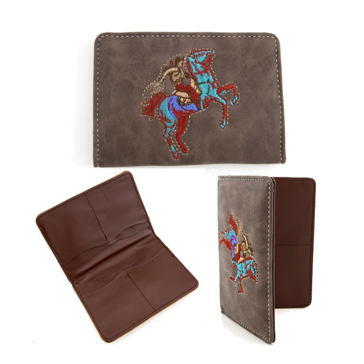 Taupe Western Small Card Wallet