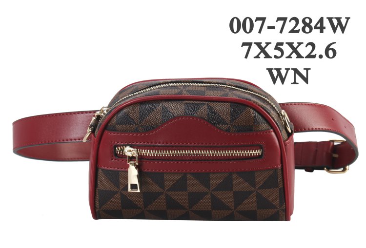 Wine Red Fashion Signature Belt Bag