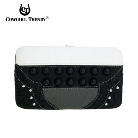 Black Western Cowgirl Trendy Hard Case Wallet