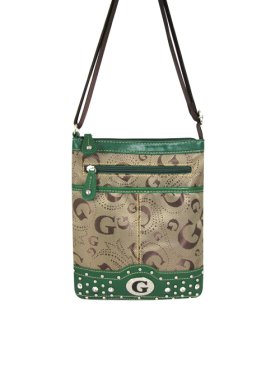 Green Signature Style Crossbody Purse