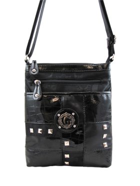 Solid Black Signature Style Crossbody Purse
