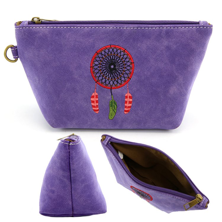 Purple Western Coin Purse Wallet Pouch Makeup Bag