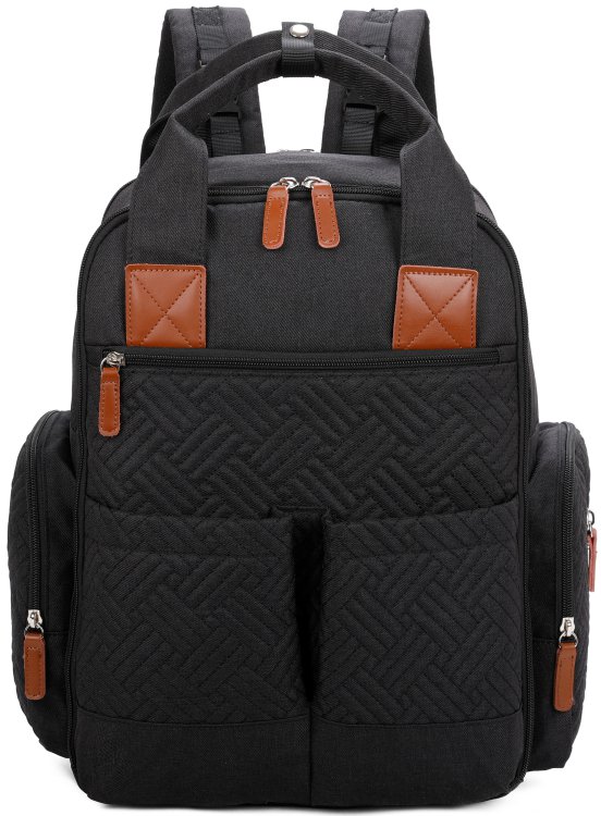 Black Multipocket And Function Mommy Backpack
