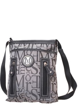 Gray Signature Style Crossbody Purse
