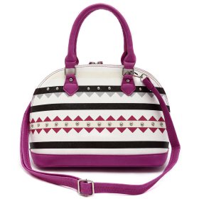 Violet Transformed Stripe Satchel Handbag - TRO 5234