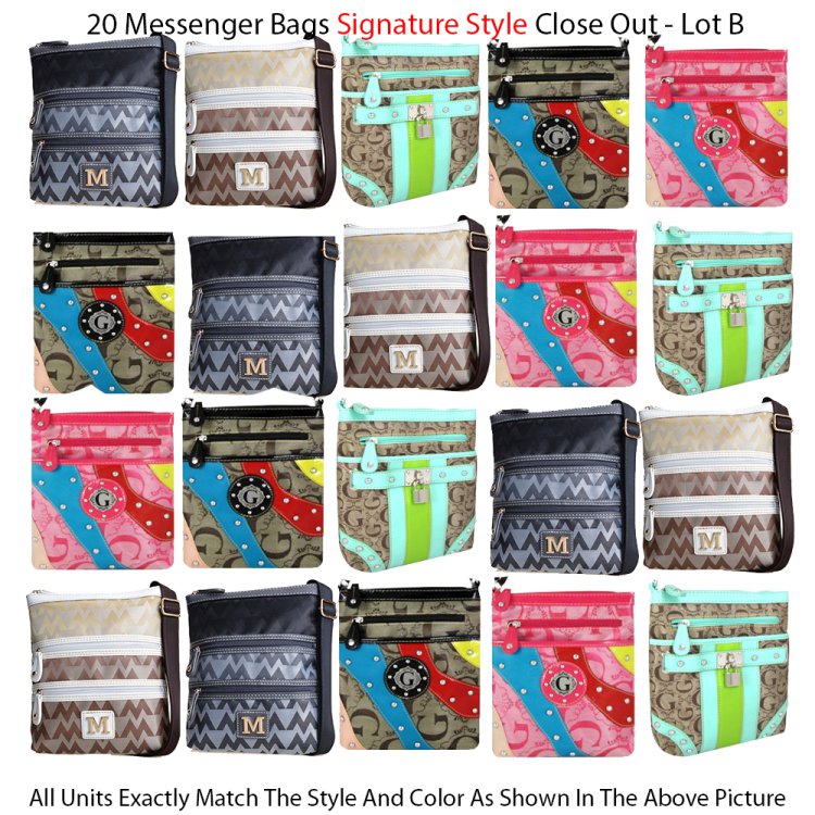 20 Crossbody Purses Signature Style Close Out Collection - Lot B