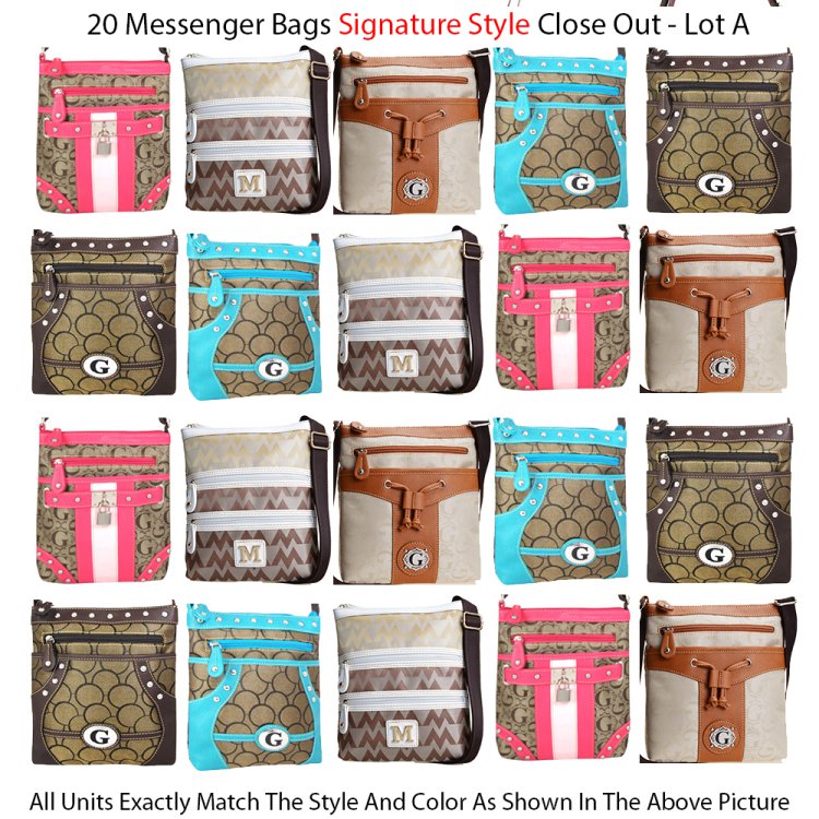 20 Crossbody Purses Signature Style Close Out Collection - Lot A