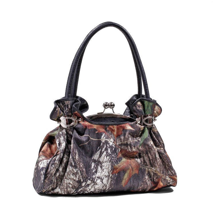 Black 'Mossy Oak' Shoulder Handbag