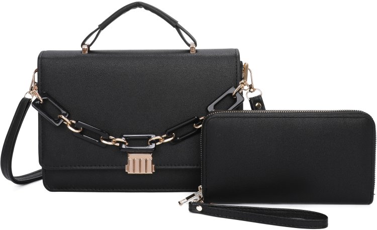 Black Fashion Crossbody Bag & Wallet Set